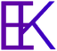 The app logo consists of purple uppercase letters E and K.